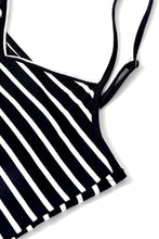 Load image into Gallery viewer, Black Stripe Asymmetric Pencil Dress
