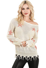 Load image into Gallery viewer, Raw Hem Star Sweater
