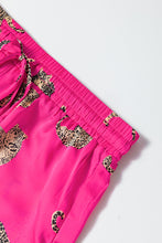 Load image into Gallery viewer, Cheetah Print Satin Shirt and Shorts Lounge Set
