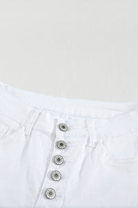 White Button down Denim Jeans