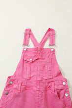 Load image into Gallery viewer, Pink Distressed Denim Overall
