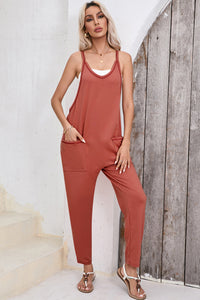 Harem Pants Sleeveless V Neck Jumpsuit