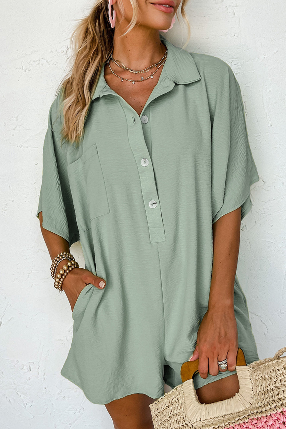 Green Collared Romper