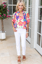 Load image into Gallery viewer, Floral Fantasy Bubble Sleeve Blouse
