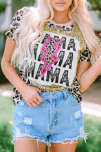 Load image into Gallery viewer, MAMA Lightning Graphic Leopard Dyed T Shirt
