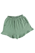 Load image into Gallery viewer, Green High Waist Pocketed Ruffle Shorts
