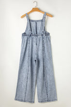 Load image into Gallery viewer, Light Wash Wide Leg Denim Overall
