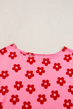 Load image into Gallery viewer, Rose Floral Print Crop Tee and Shorts Lounge Set
