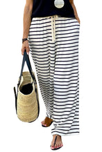 Load image into Gallery viewer, White Striped Wide Leg Pants
