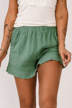 Load image into Gallery viewer, Green High Waist Pocketed Ruffle Shorts
