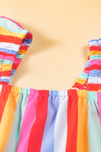 Load image into Gallery viewer, Red Stripe Ruffled Straps Babydoll Tank Top
