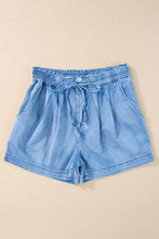 Load image into Gallery viewer, Beau Blue Casual Chambray Drawstring Shorts
