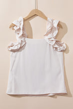 Load image into Gallery viewer, Oatmeal Solid Ruffle Trim Sleeveless Top
