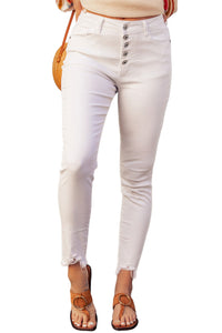 White Button down Denim Jeans