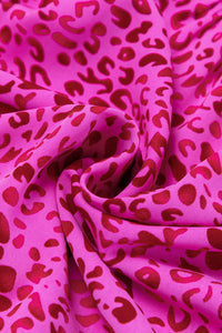 Leopard Print Ruffled Trim Tiered Maxi Dress
