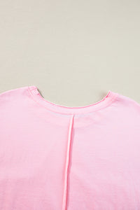 Pink Star Patchwork Loose T-shirt