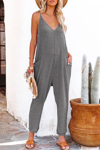 Gray Textured Jumpsuit