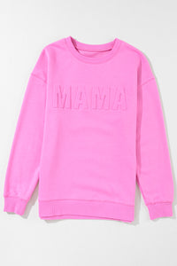 Pink MAMA Embossed Sweatshirt