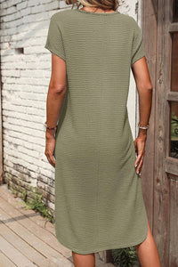 Green Waffle T-shirt Dress