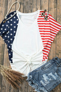 Stars and Stripes V Neck Tee