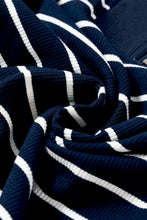 Load image into Gallery viewer, Navy Blue Quarter Zip Collared Cap Sleeve Mini Dress
