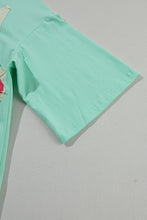 Load image into Gallery viewer, Moonlight Jade Colorblock Star Patched Half Sleeve Oversized Tee
