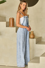 Load image into Gallery viewer, Light Wash Wide Leg Denim Overall
