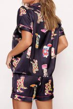 Load image into Gallery viewer, Black Western Boots Printed Short Pajama Set
