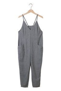 Gray Textured Jumpsuit