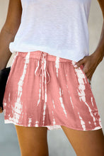 Load image into Gallery viewer, Pink Tie Dye Drawstring Casual Shorts
