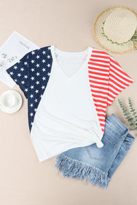 Stars and Stripes V Neck Tee