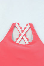 Load image into Gallery viewer, Pink Scalloped Criss Cross High Waist Bikini
