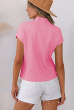 Load image into Gallery viewer, Pink Patch Pocket Ribbed Knit Short Sleeve Sweater
