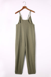 Green Textured Jumpsuit