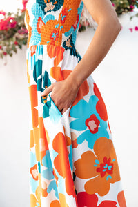 Orange Floral Maxi Dress