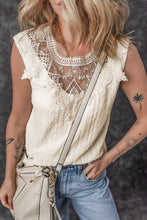 Load image into Gallery viewer, Apricot Guipure Lace Crochet Keyhole Back Tank Top
