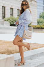 Load image into Gallery viewer, Blue Pleated Romper
