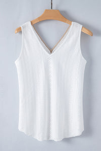 White Lace Crochet Tank Top