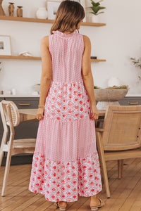 Pink Print Maxi Dress