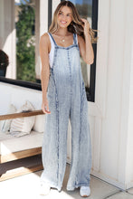 Load image into Gallery viewer, Light Wash Wide Leg Denim Overall
