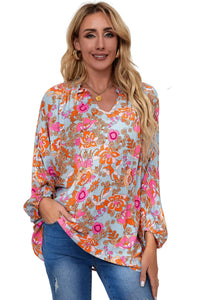 Floral Print Loose Fit Blouse