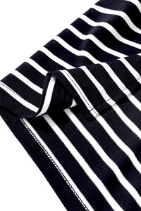 Black Stripe Asymmetric Pencil Dress