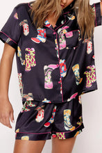 Load image into Gallery viewer, Black Western Boots Printed Short Pajama Set
