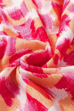 Load image into Gallery viewer, Pink Abstract Print Frilly Neck Sleeveless Mini Dress
