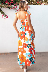 Orange Floral Maxi Dress