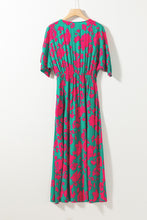 Load image into Gallery viewer, Green and Pink Floral Maxi Dress
