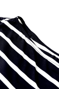Black Stripe Asymmetric Pencil Dress
