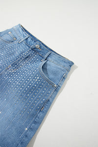 Rhinestone Embellished Denim Shorts