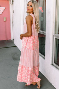 Pink Print Maxi Dress