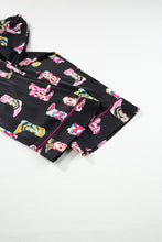 Load image into Gallery viewer, Black Western Cowgirl Boots Printed Satin Long Pajama Set
